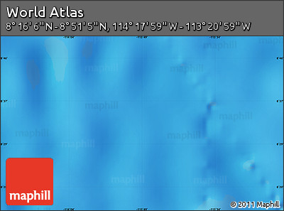 Shaded Relief Map of the Area around 8° 33' 36" N, 113° 49' 29" W