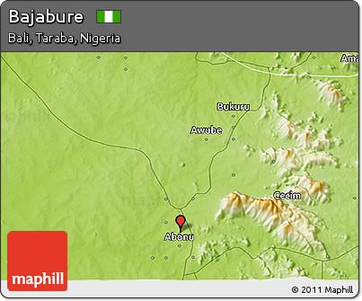 Physical 3D Map of Bajabure