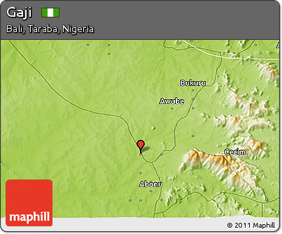 Physical 3D Map of Gaji