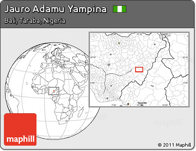 Blank Location Map of Jauro Adamu Yampina