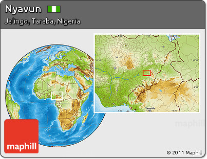 Physical Location Map of Nyavun
