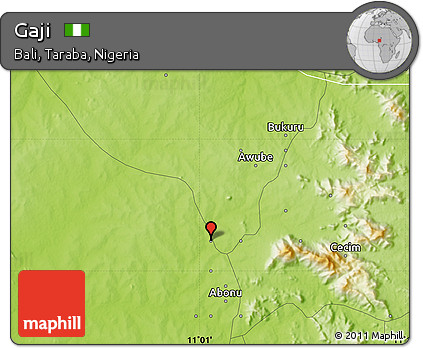 Physical Map of Gaji