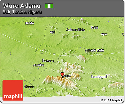 Physical Panoramic Map of Wuro Adamu