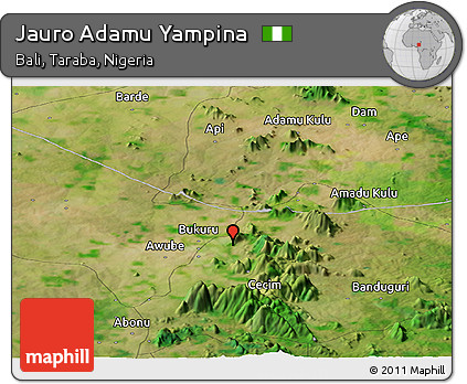 Satellite Panoramic Map of Jauro Adamu Yampina
