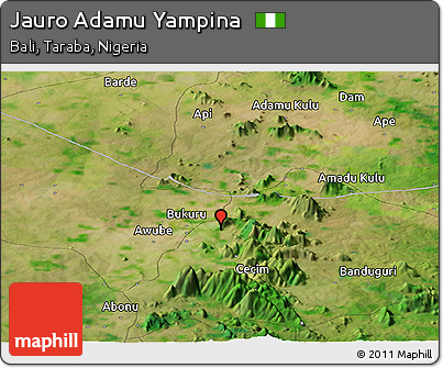 Satellite Panoramic Map of Jauro Adamu Yampina