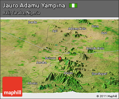 Satellite Panoramic Map of Jauro Adamu Yampina