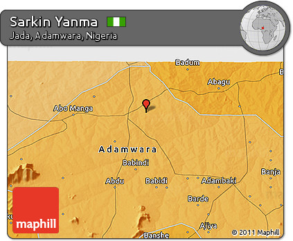 Political 3D Map of Sarkin Yanma