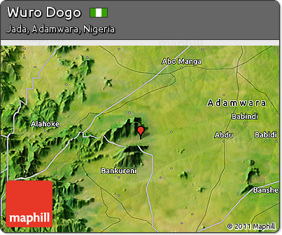 Satellite 3D Map of Wuro Dogo