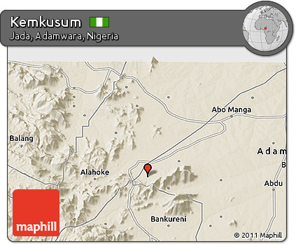 Shaded Relief 3D Map of Kemkusum
