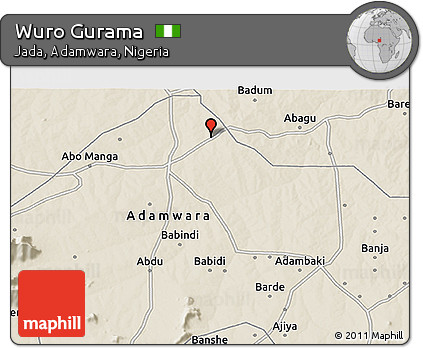 Shaded Relief 3D Map of Wuro Gurama