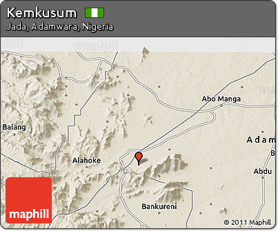 Shaded Relief 3D Map of Kemkusum