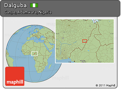 Savanna Style Location Map of Dalguba