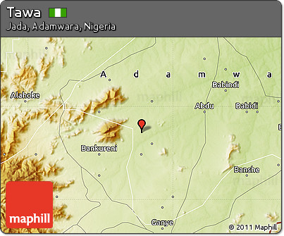 Physical Map of Tawa