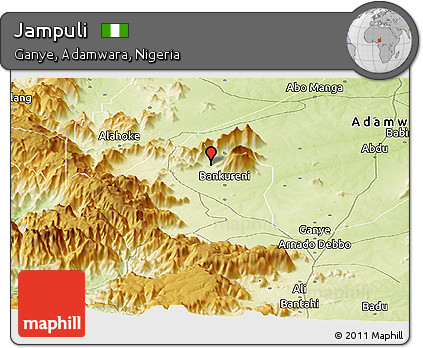 Physical Panoramic Map of Jampuli