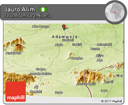 Physical Panoramic Map of Jauro Alim