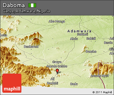 Physical Panoramic Map of Daboma