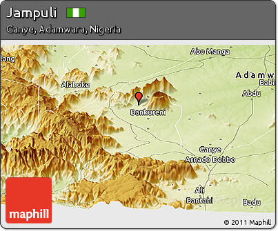 Physical Panoramic Map of Jampuli