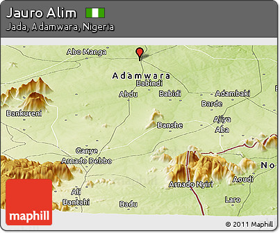 Physical Panoramic Map of Jauro Alim