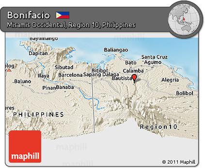 Bonifacio Misamis Occidental Map Free Shaded Relief Panoramic Map Of Bonifacio
