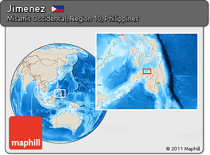 Shaded Relief Location Map of Jimenez