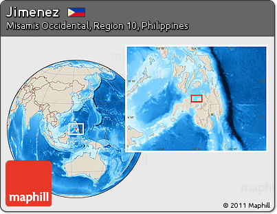 Shaded Relief Location Map of Jimenez