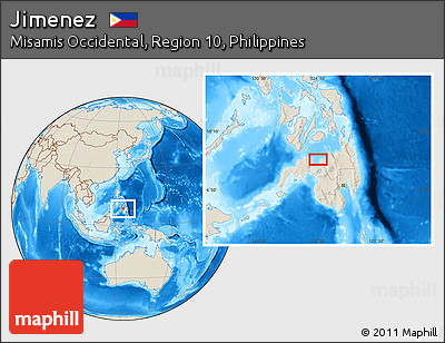 Shaded Relief Location Map of Jimenez