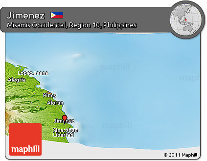 Physical Panoramic Map of Jimenez