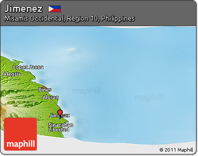 Physical Panoramic Map of Jimenez