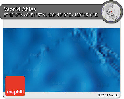 Physical 3D Map of the Area around 8° 33' 36" N, 129° 16' 30" E