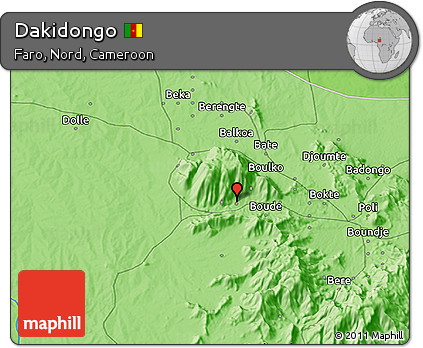 Political 3D Map of Dakidongo