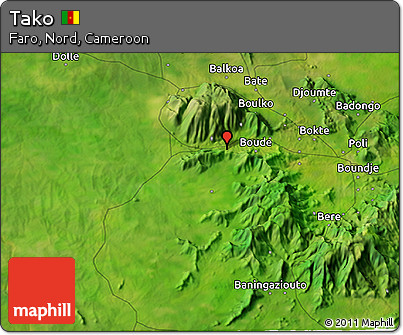 Satellite 3D Map of Tako