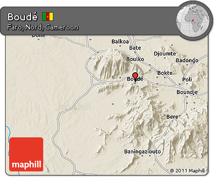 Shaded Relief 3D Map of Boudé