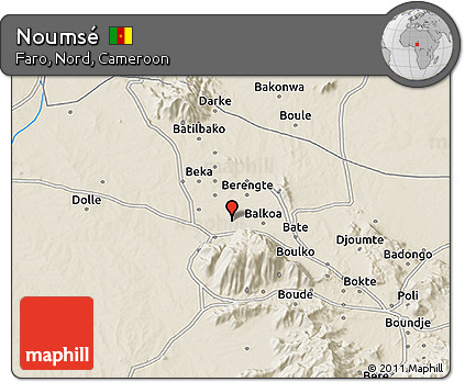 Shaded Relief 3D Map of Noumsé