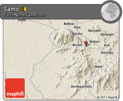 Shaded Relief 3D Map of Samo