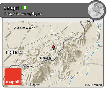Shaded Relief 3D Map of Sengri