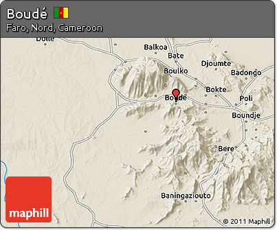 Shaded Relief 3D Map of Boudé
