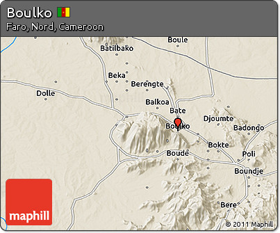 Shaded Relief 3D Map of Boulko