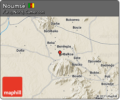 Shaded Relief 3D Map of Noumsé