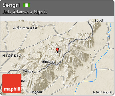 Shaded Relief 3D Map of Sengri