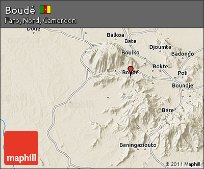 Shaded Relief 3D Map of Boudé