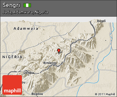 Shaded Relief 3D Map of Sengri
