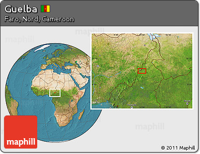 Satellite Location Map of Guelba