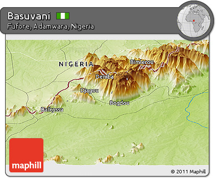 Physical Panoramic Map of Basuvani