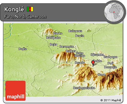 Physical Panoramic Map of Konglé