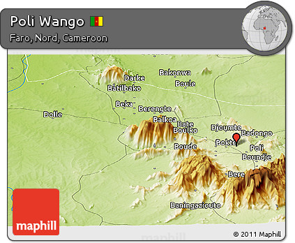 Physical Panoramic Map of Poli Wango