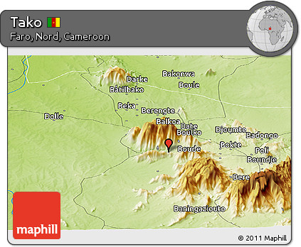 Physical Panoramic Map of Tako