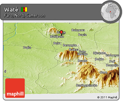 Physical Panoramic Map of Waté