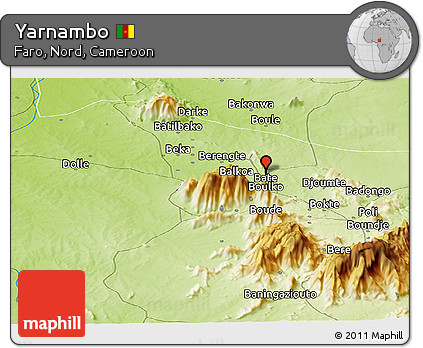 Physical Panoramic Map of Yarnambo