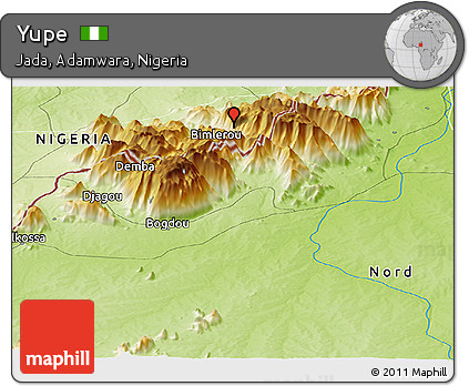 Physical Panoramic Map of Yupe
