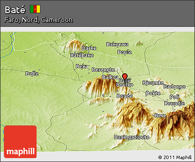 Physical Panoramic Map of Baté